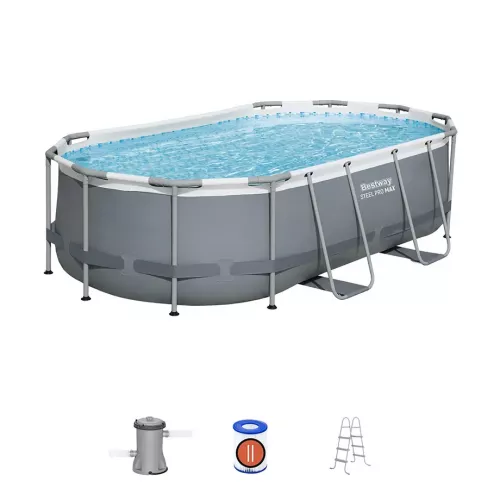 Бассейн каркасный 424x250x100 см овальный с аксессуарами, фильтром BESTWAY 56620